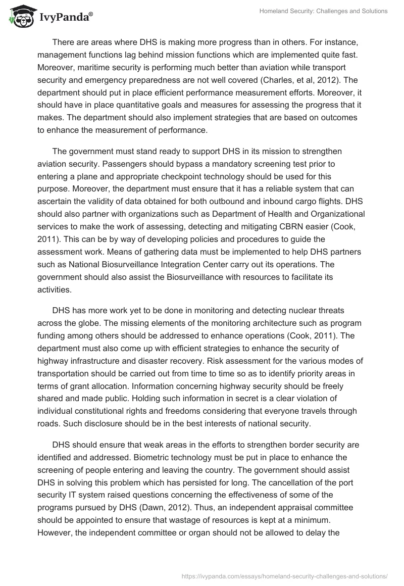 Homeland Security: Challenges and Solutions. Page 4