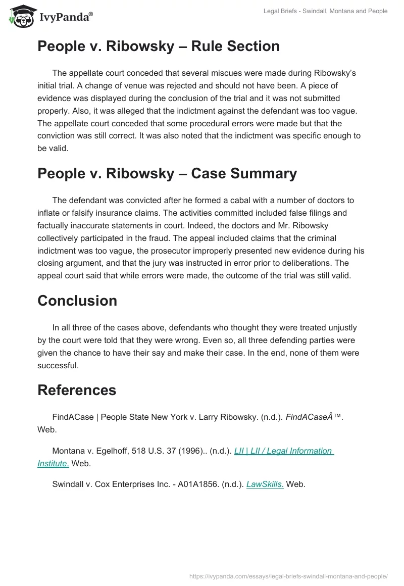 Legal Briefs - Swindall, Montana and People. Page 3