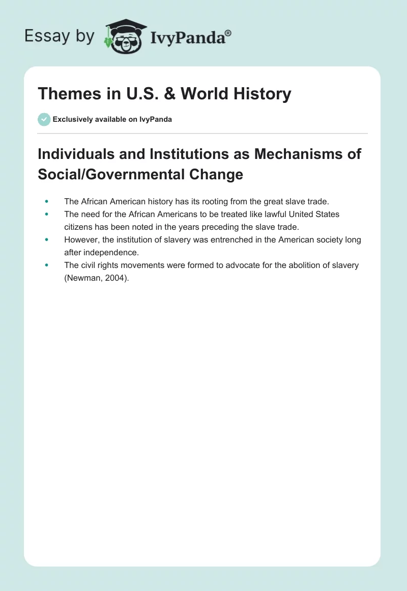 Themes in U.S. & World History. Page 1