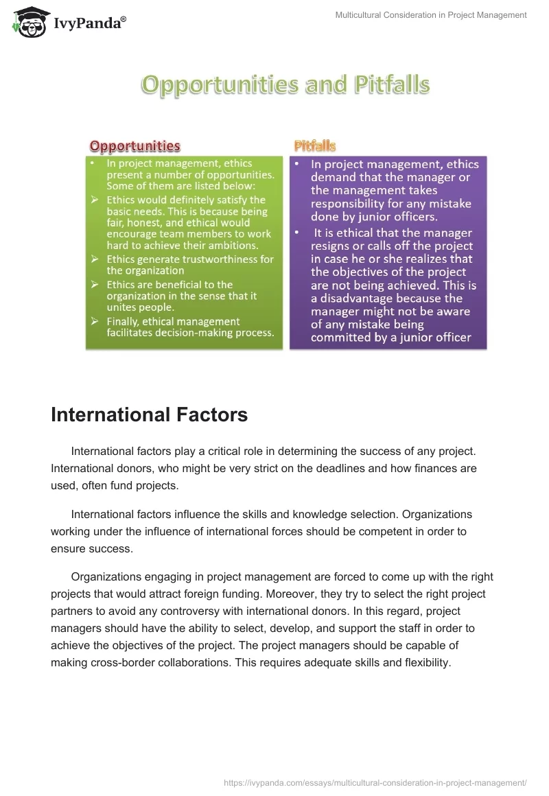 Multicultural Consideration in Project Management. Page 4