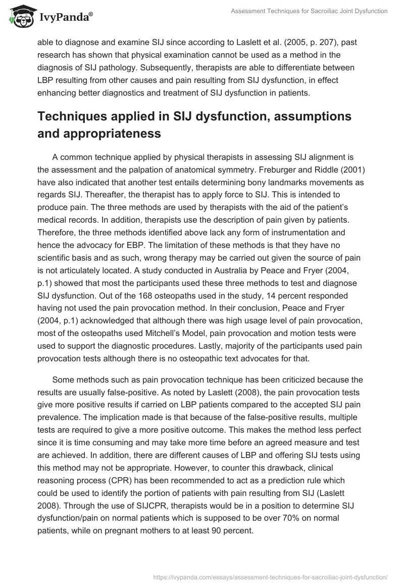 Assessment Techniques for Sacroiliac Joint Dysfunction. Page 3