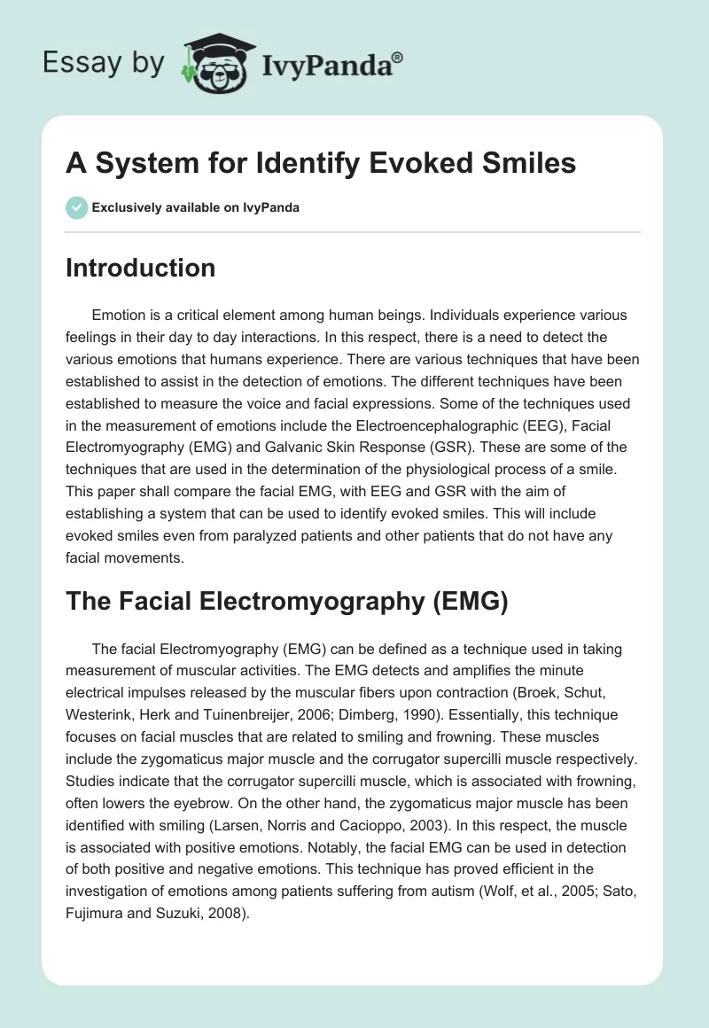 A System for Identify Evoked Smiles. Page 1