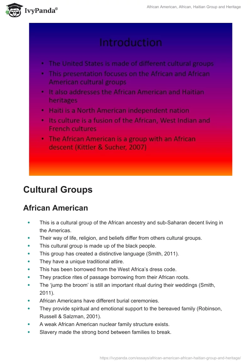 African American, African, Haitian Group and Heritage. Page 2