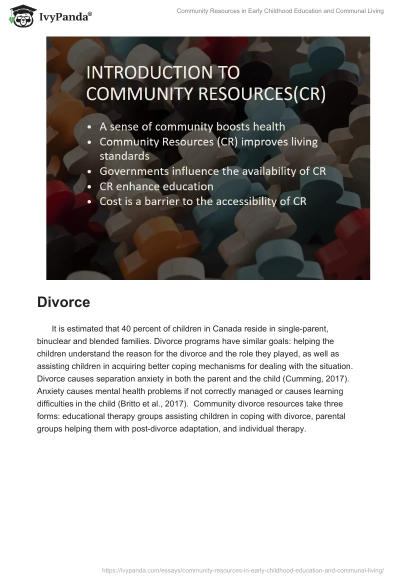 Community Resources in Early Childhood Education and Communal Living. Page 2