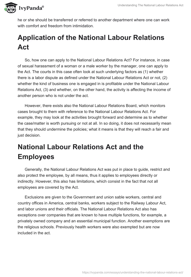 Understanding The National Labour Relations Act. Page 2