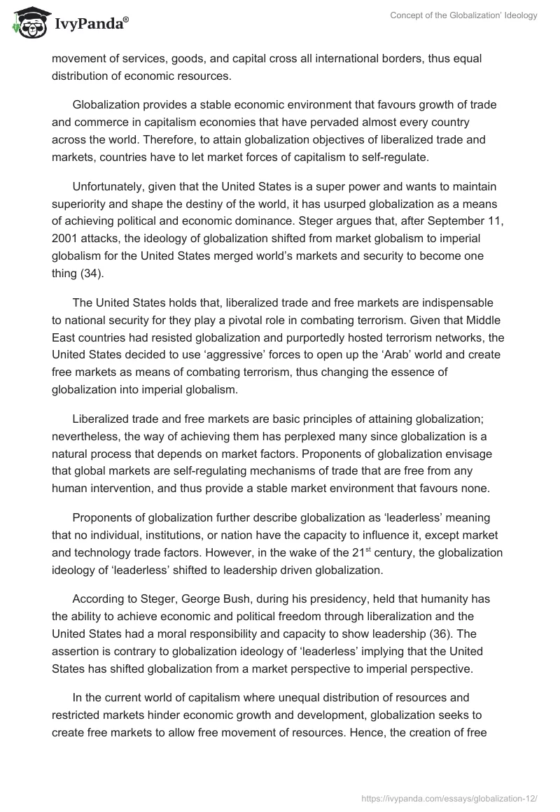 Concept of the Globalization’ Ideology. Page 2