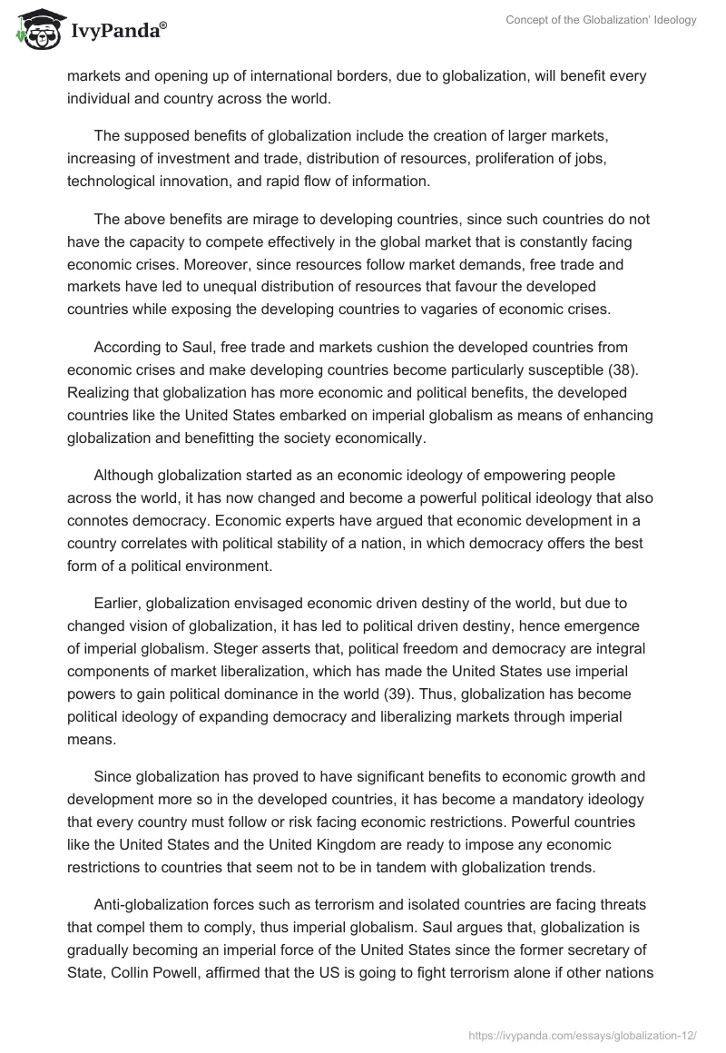Concept of the Globalization’ Ideology. Page 3
