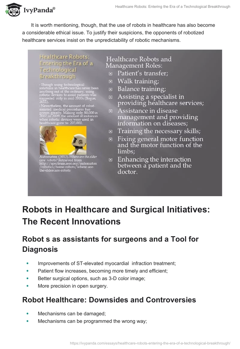 Healthcare Robots: Entering the Era of a Technological Breakthrough. Page 2