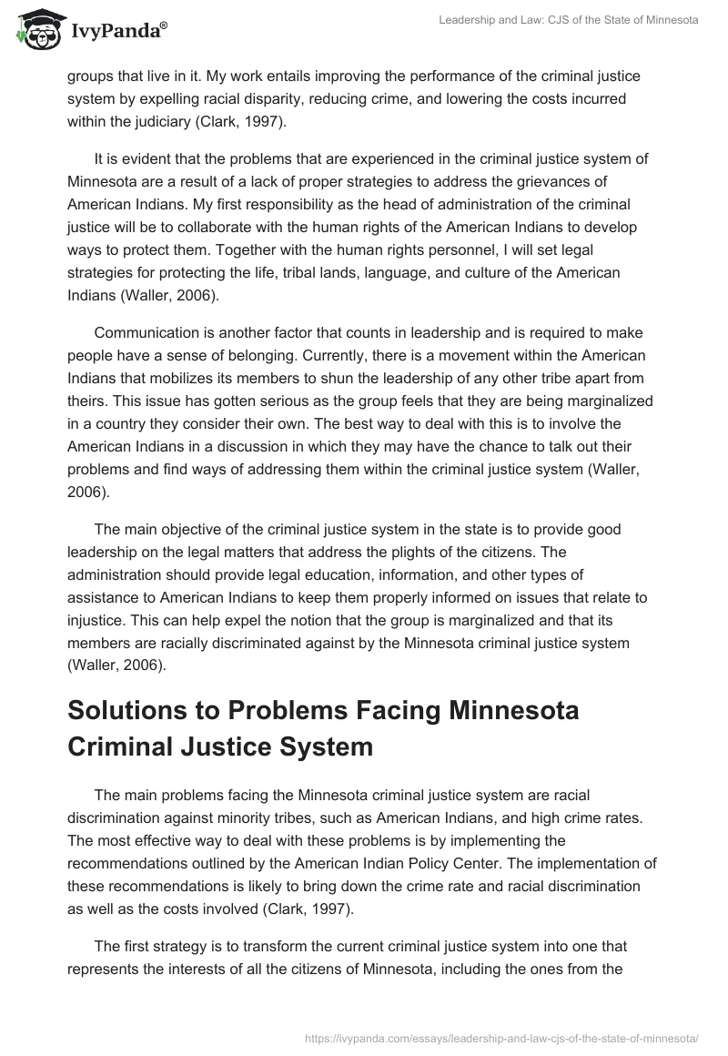Leadership and Law: CJS of the State of Minnesota. Page 2