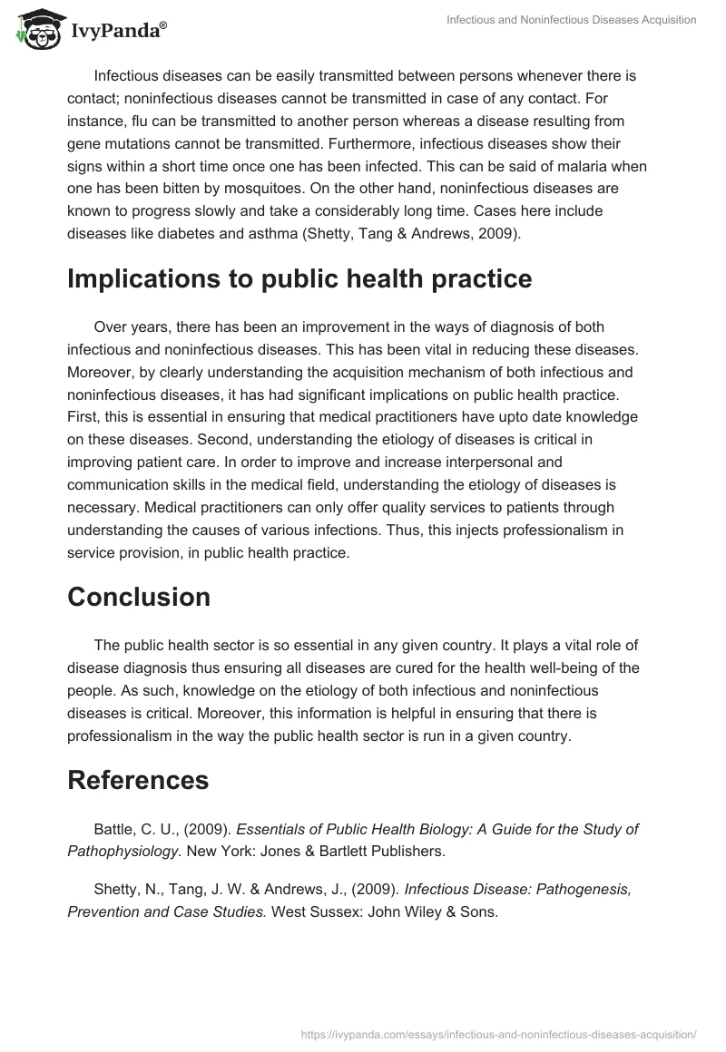 Infectious and Noninfectious Diseases Acquisition. Page 2