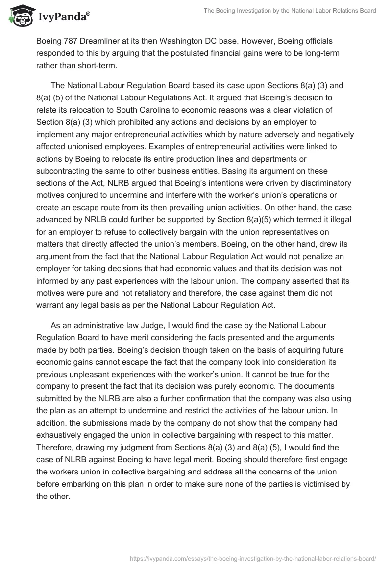 The Boeing Investigation by the National Labor Relations Board. Page 2