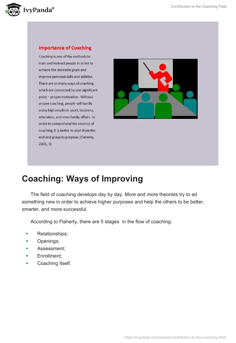Contribution to the Coaching Field. Page 2
