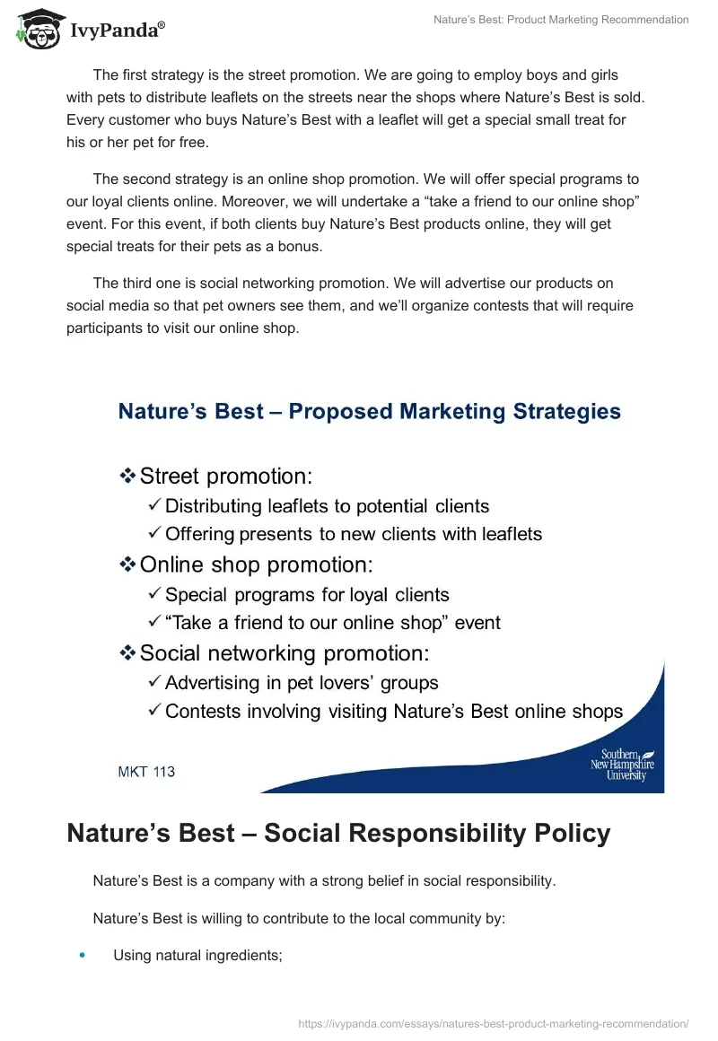 Nature’s Best: Product Marketing Recommendation. Page 3