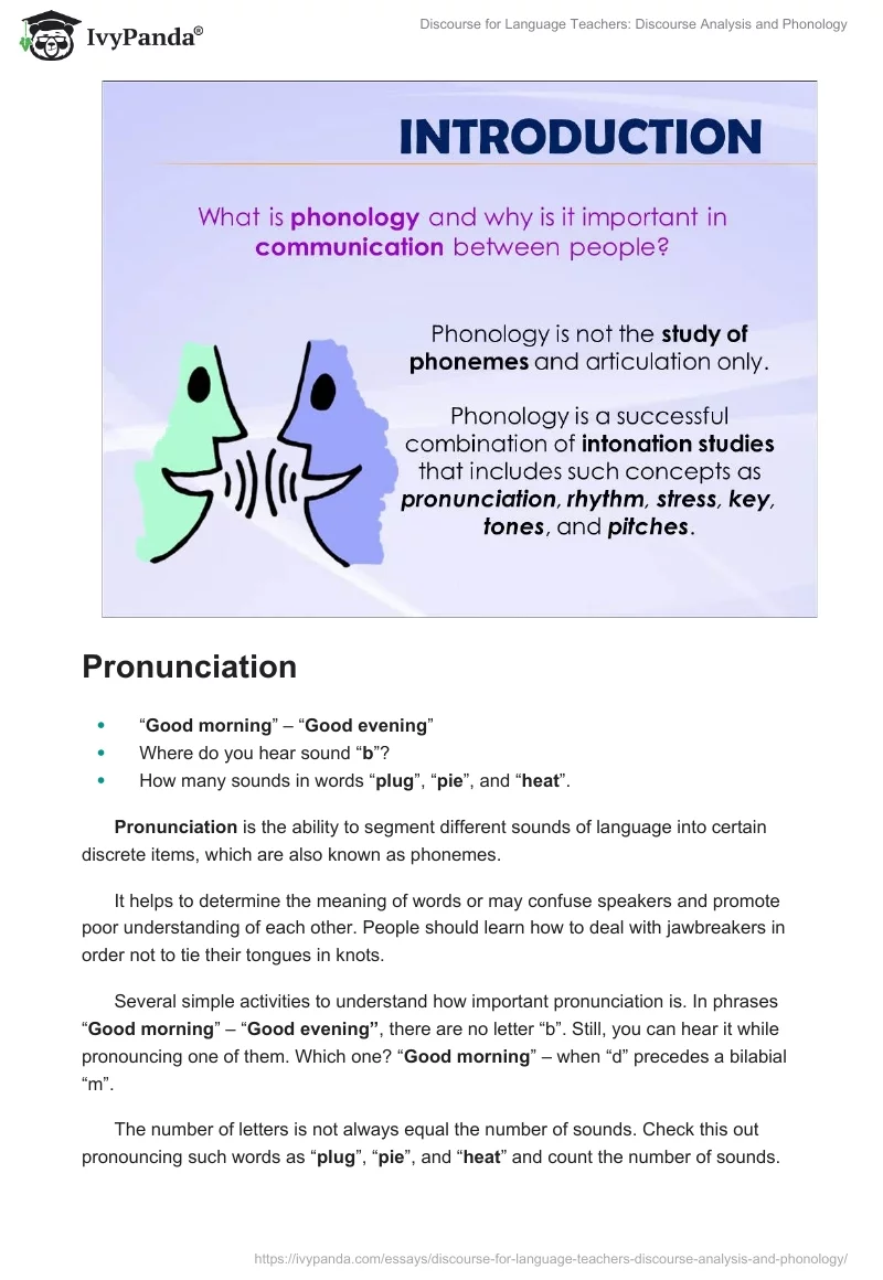 Discourse for Language Teachers: Discourse Analysis and Phonology. Page 2