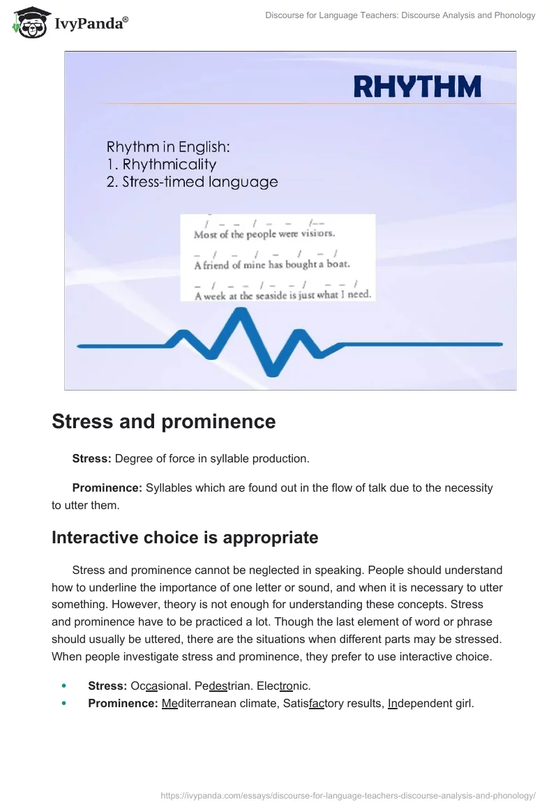 Discourse for Language Teachers: Discourse Analysis and Phonology. Page 4