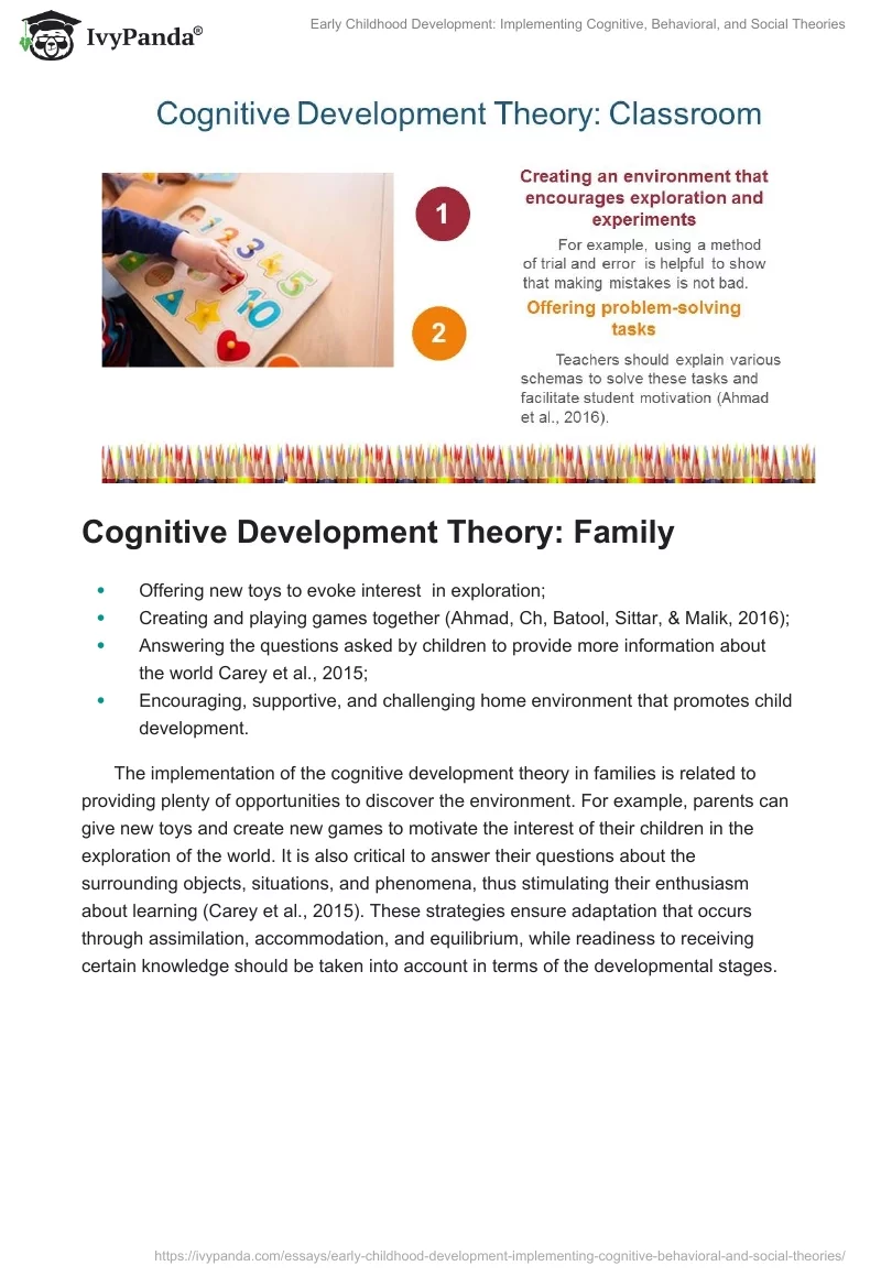 Early Childhood Development: Implementing Cognitive, Behavioral, and Social Theories. Page 4