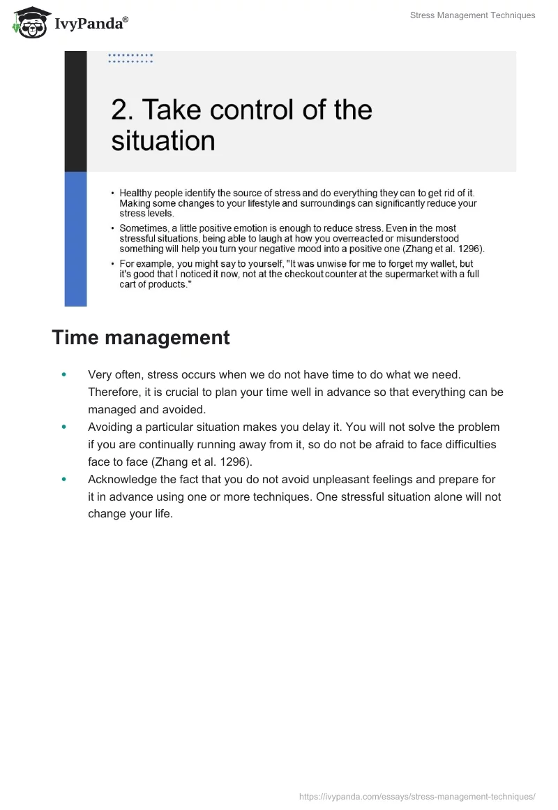 Stress Management Techniques. Page 5