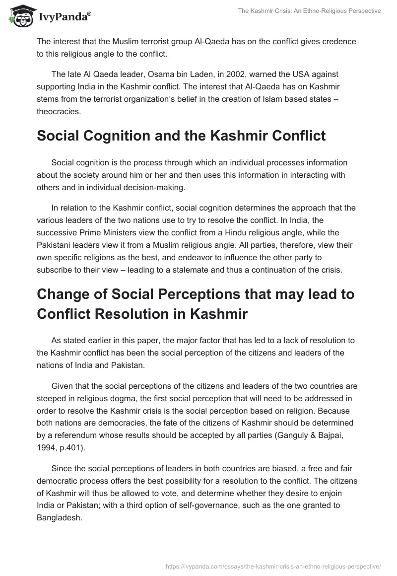 The Kashmir Crisis: An Ethno-Religious Perspective. Page 4