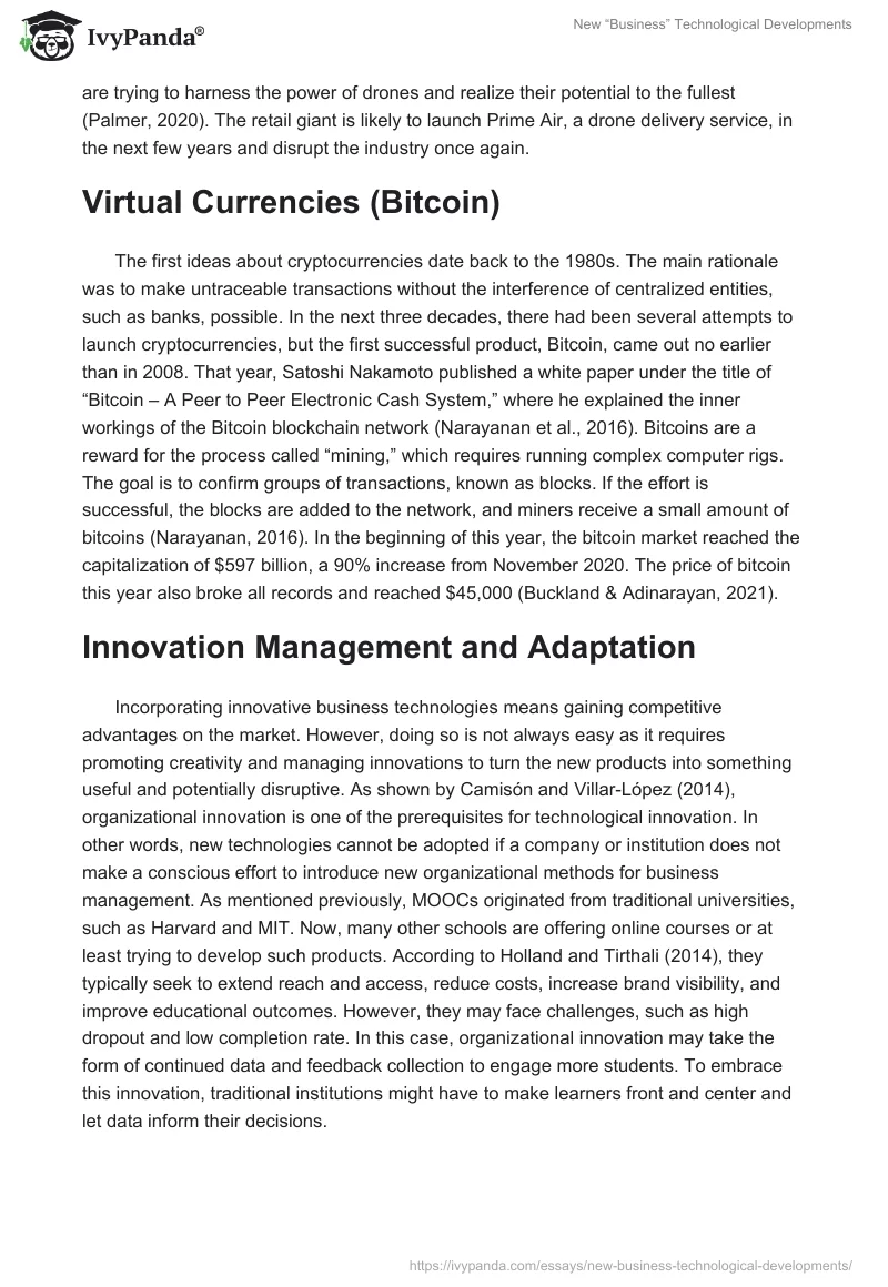 New “Business” Technological Developments. Page 2