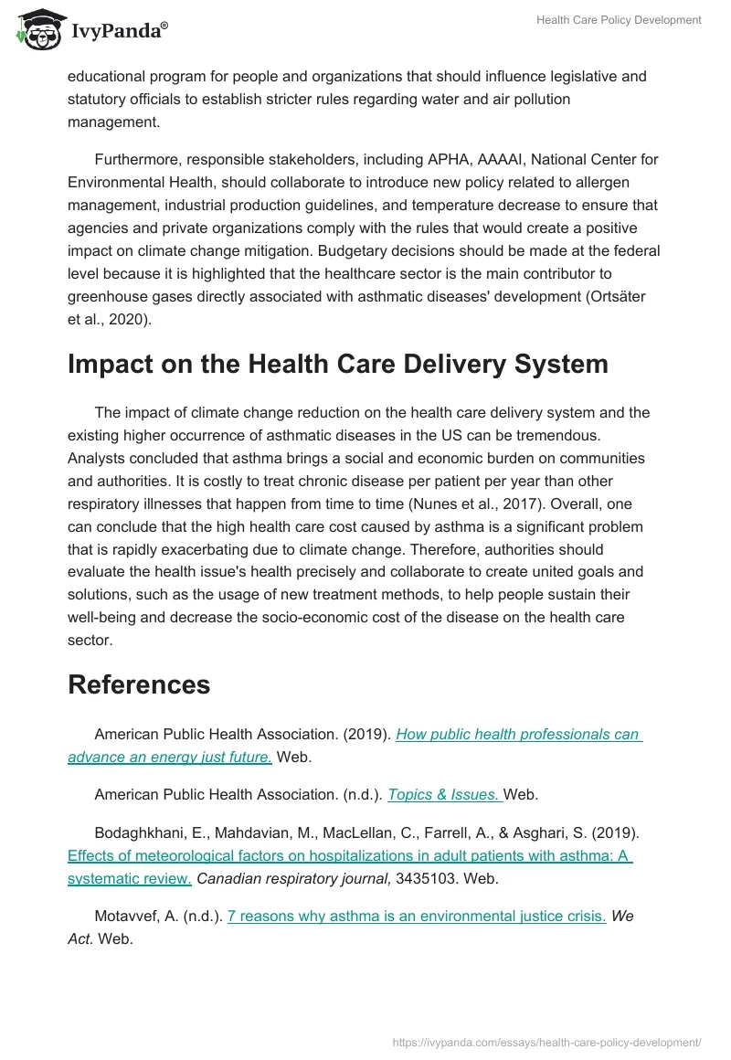 Health Care Policy Development. Page 3