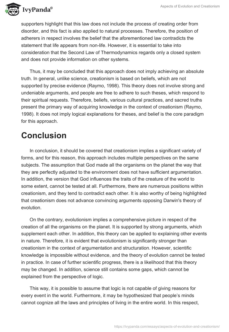 Aspects of Evolution and Creationism. Page 3