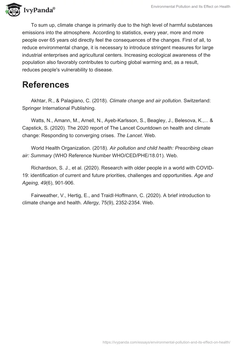 Environmental Pollution and Its Effect on Health. Page 3