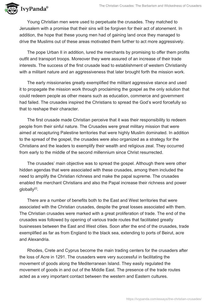 The Christian Crusades: The Barbarism and Wickedness of Crusaders. Page 2