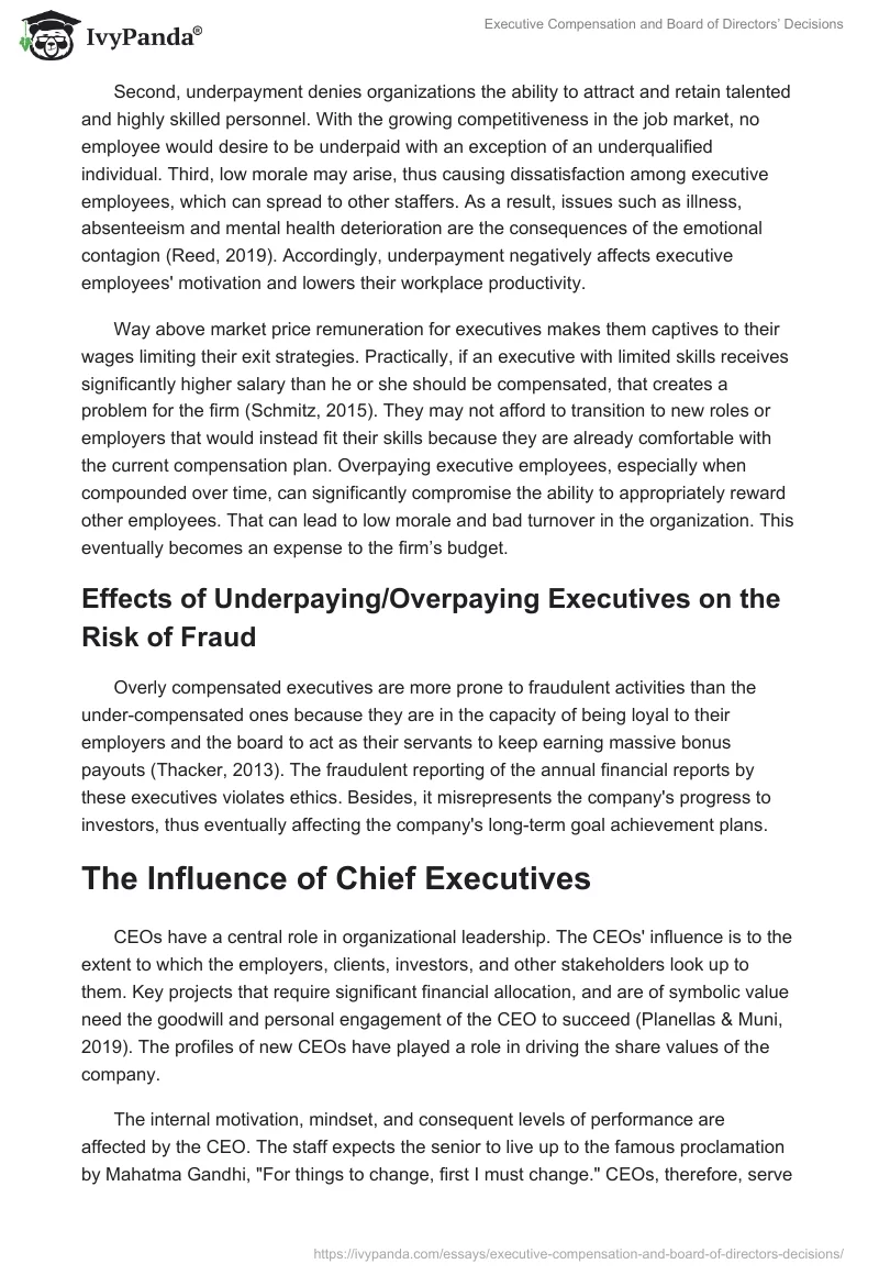 Executive Compensation and Board of Directors’ Decisions. Page 2