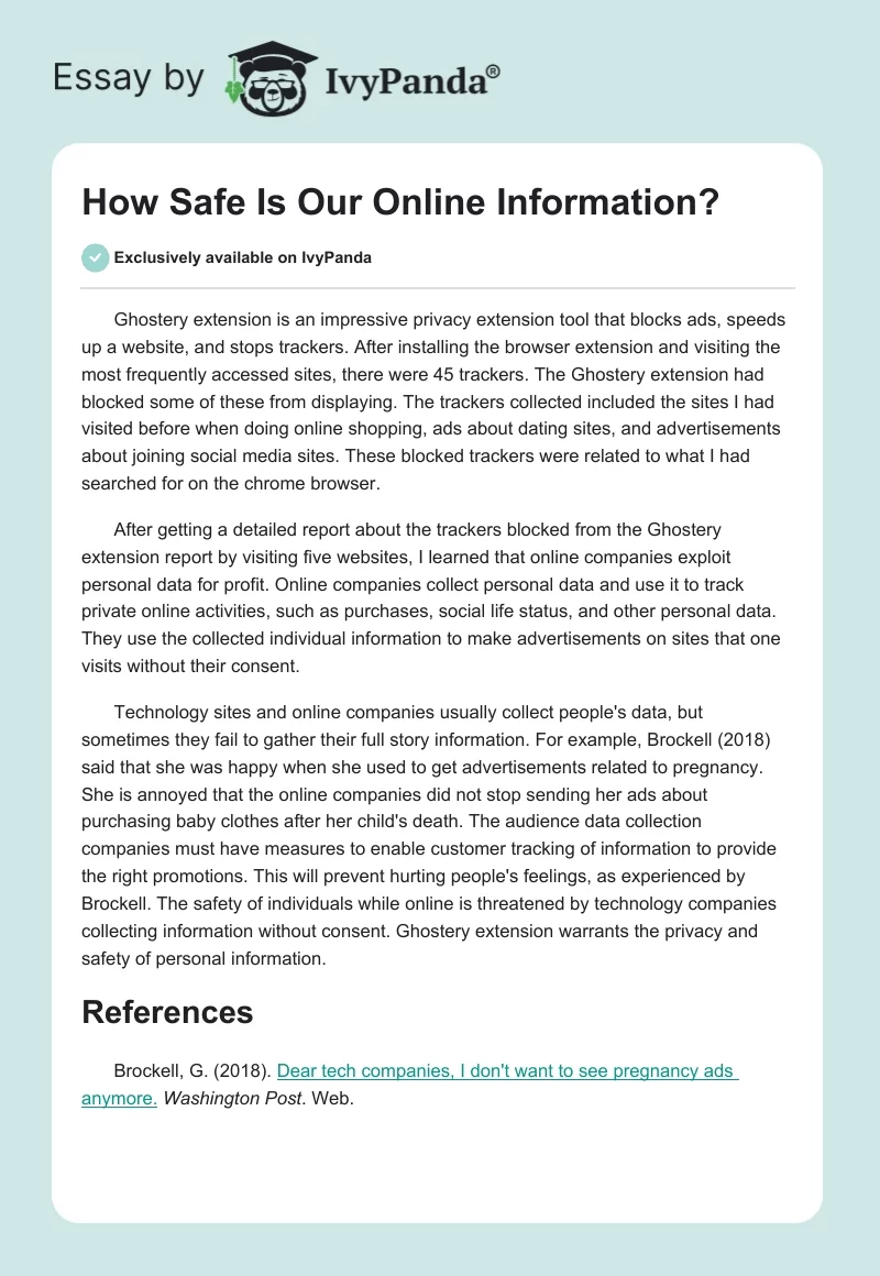 How Safe Is Our Online Information?. Page 1