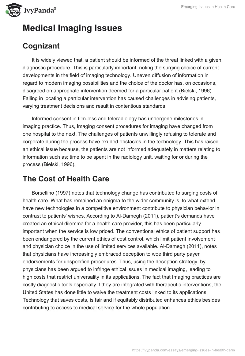 Emerging Issues in Health Care. Page 2