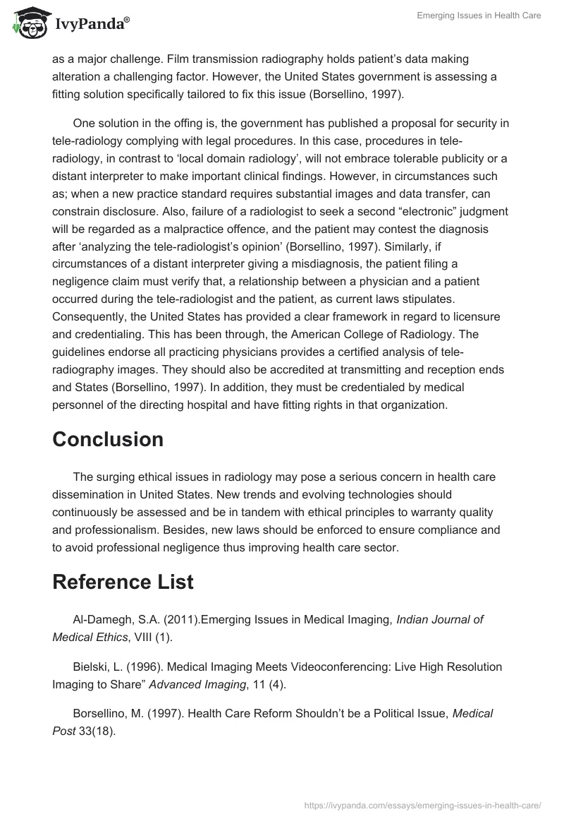 Emerging Issues in Health Care. Page 4