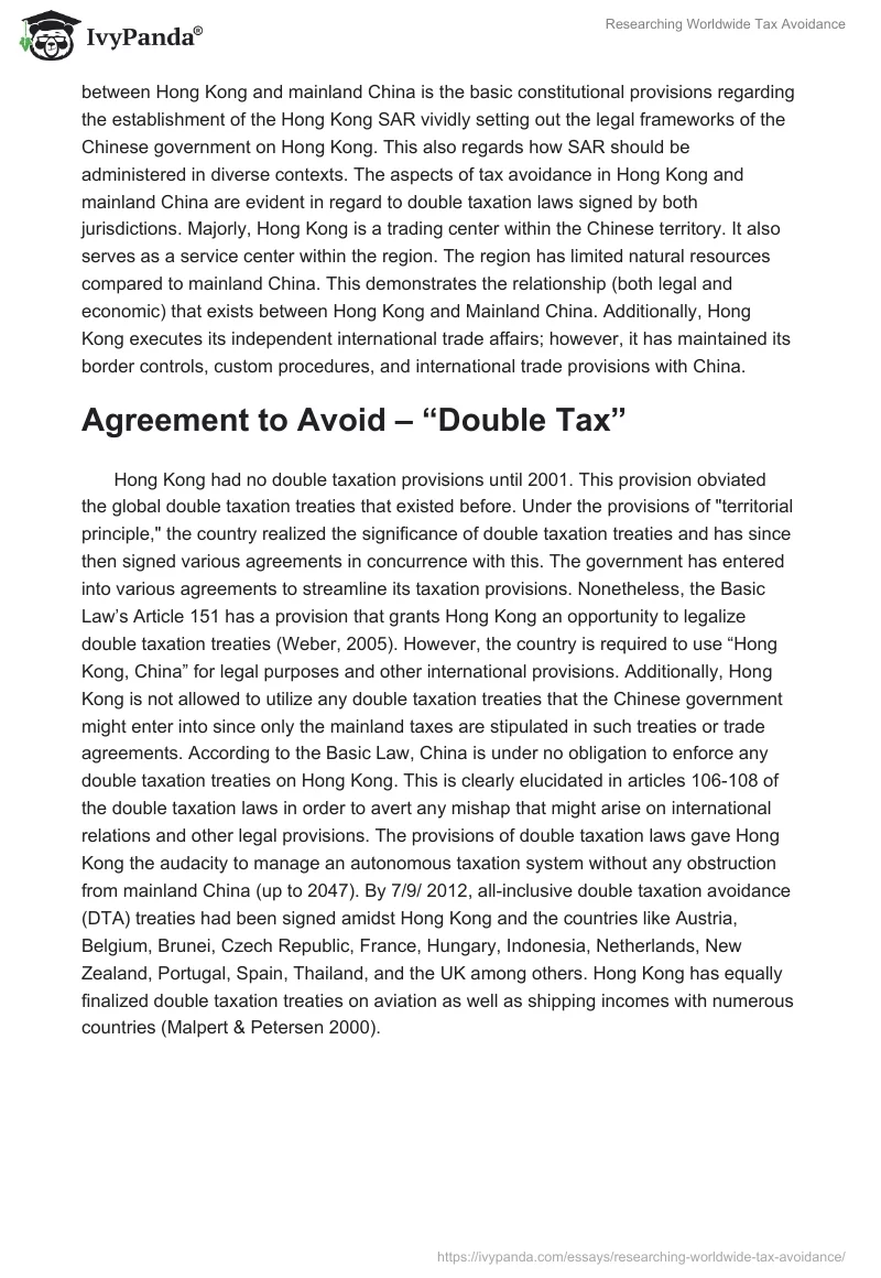 Researching Worldwide Tax Avoidance. Page 2