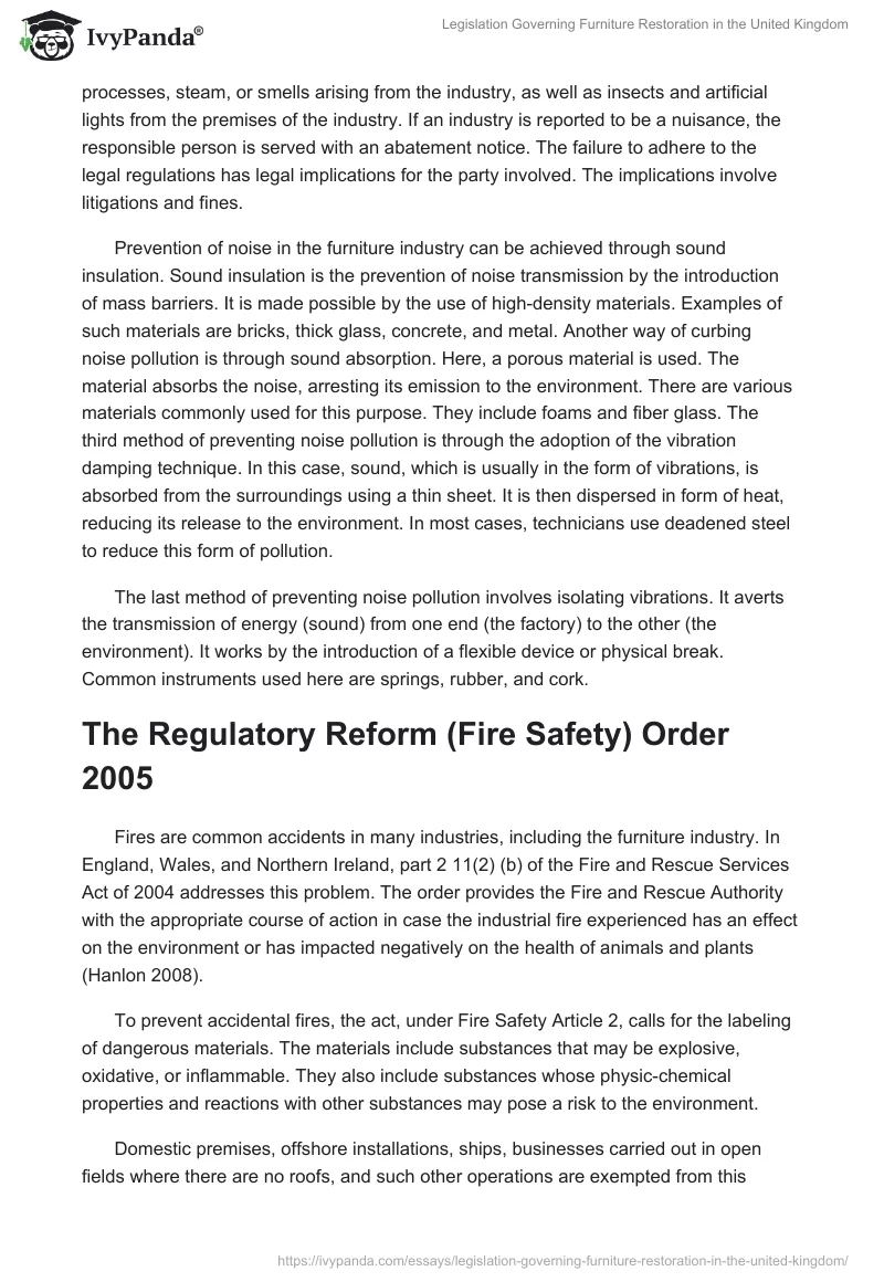 Legislation Governing Furniture Restoration in the United Kingdom. Page 4