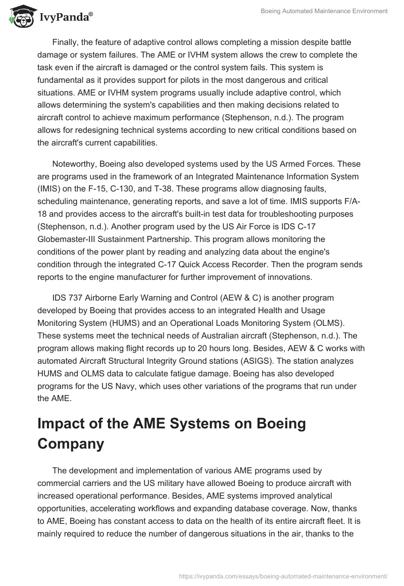 Boeing Automated Maintenance Environment. Page 3