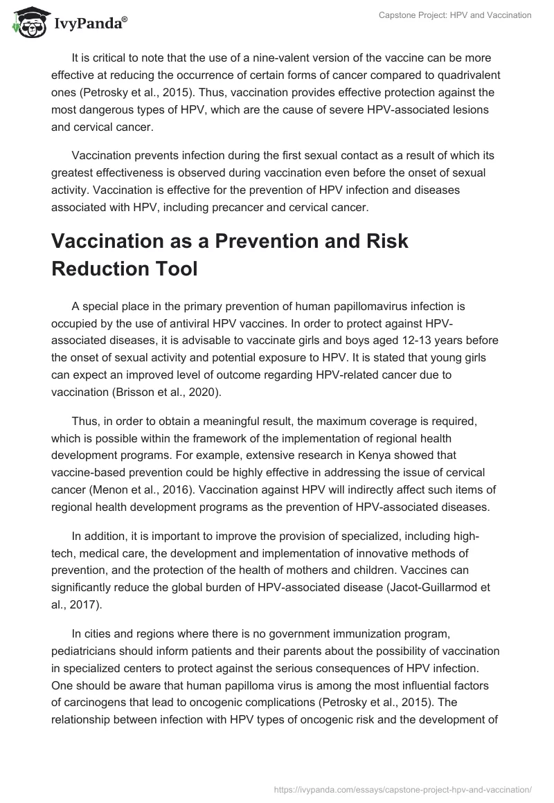 Capstone Project: HPV and Vaccination. Page 4