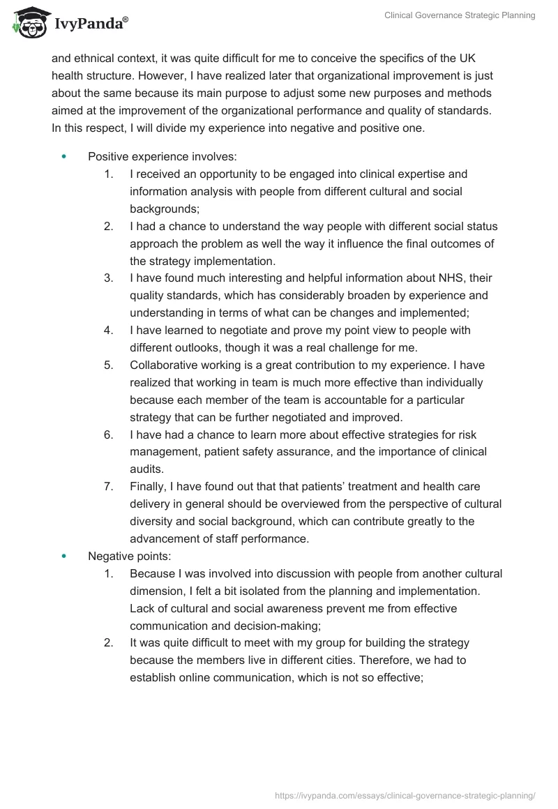 Clinical Governance Strategic Planning. Page 5