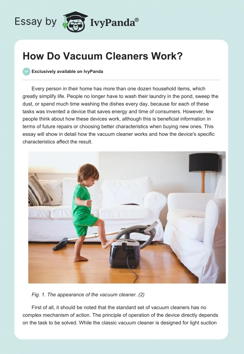 How Do Vacuum Cleaners Work?. Page 1