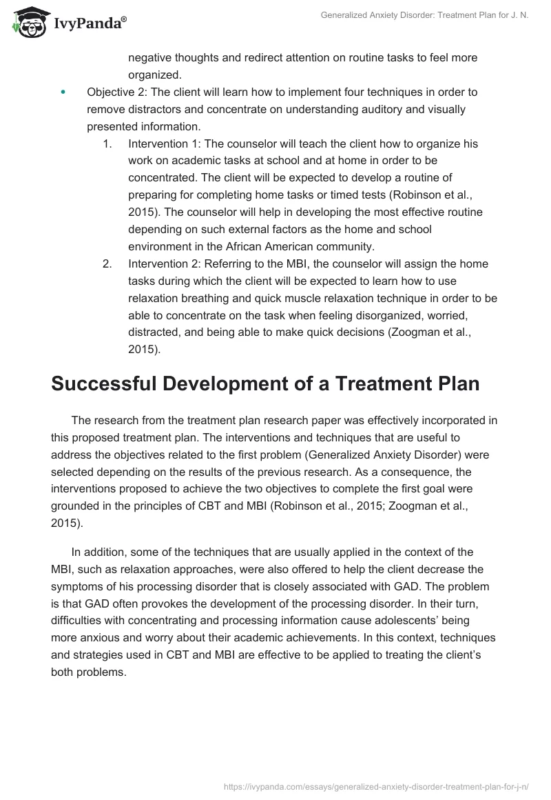 Generalized Anxiety Disorder: Treatment Plan for J. N.. Page 4