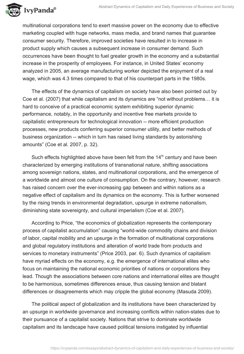 Abstract Dynamics of Capitalism and Daily Experiences of Business and Society. Page 3