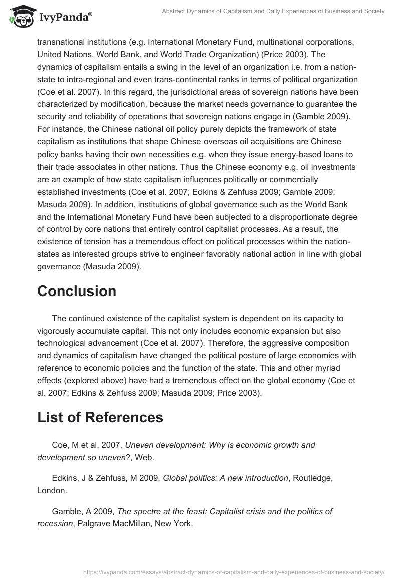 Abstract Dynamics of Capitalism and Daily Experiences of Business and Society. Page 4