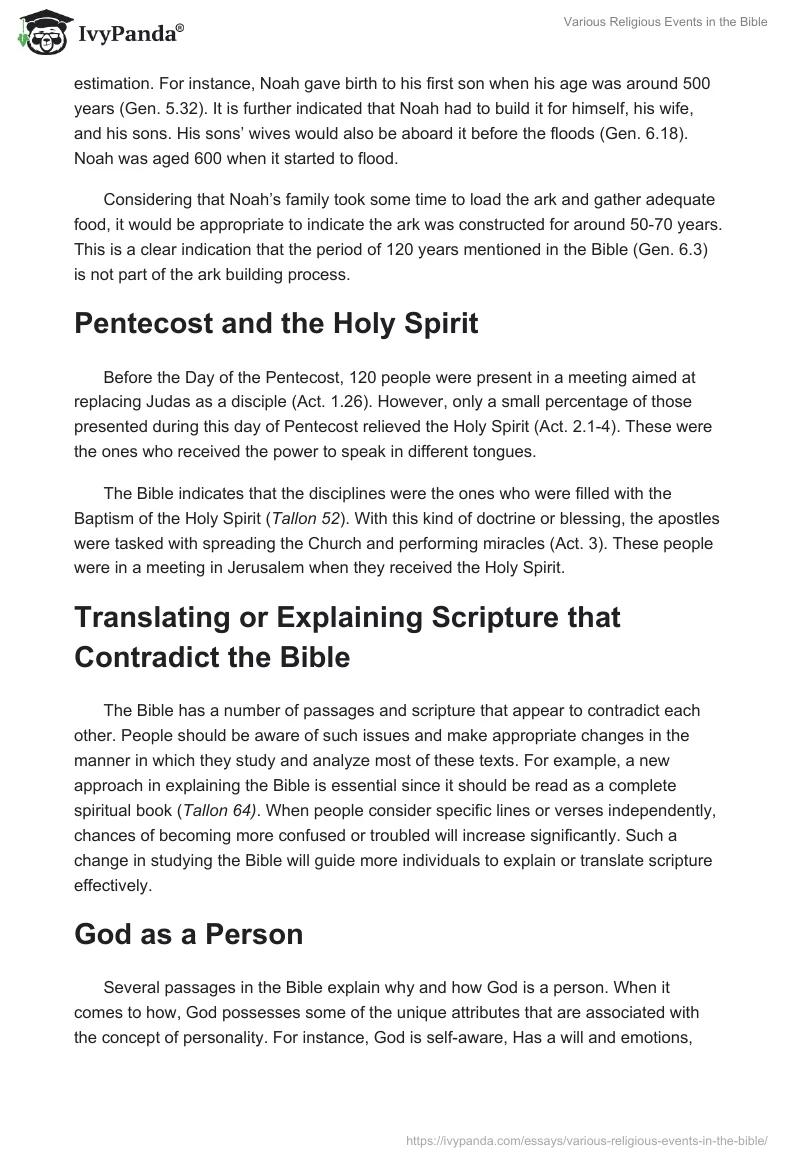 Various Religious Events in the Bible. Page 2