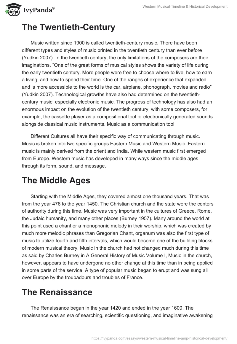 Western Musical Timeline & Historical Development. Page 3
