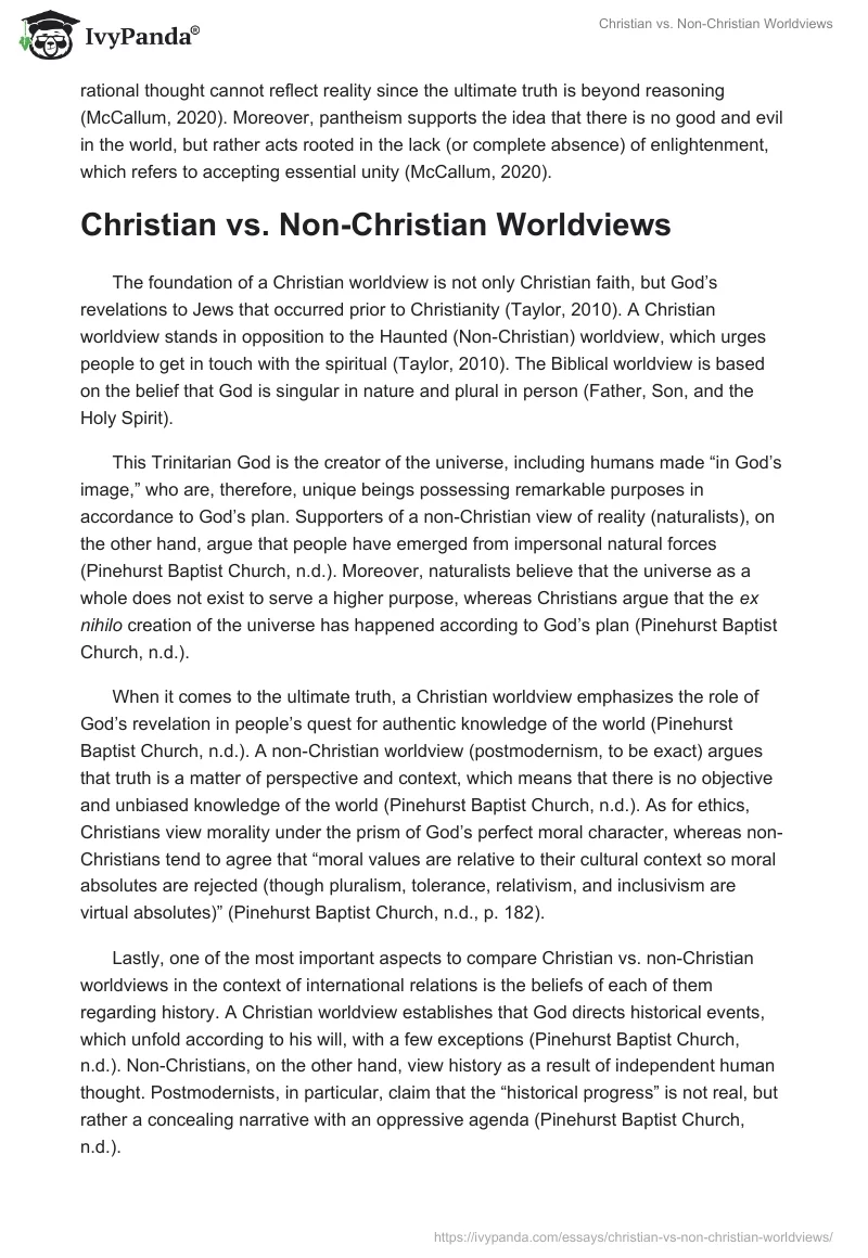 Christian vs. Non-Christian Worldviews. Page 5