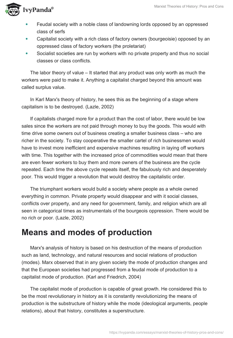 Marxist Theories of History: Pros and Cons. Page 2