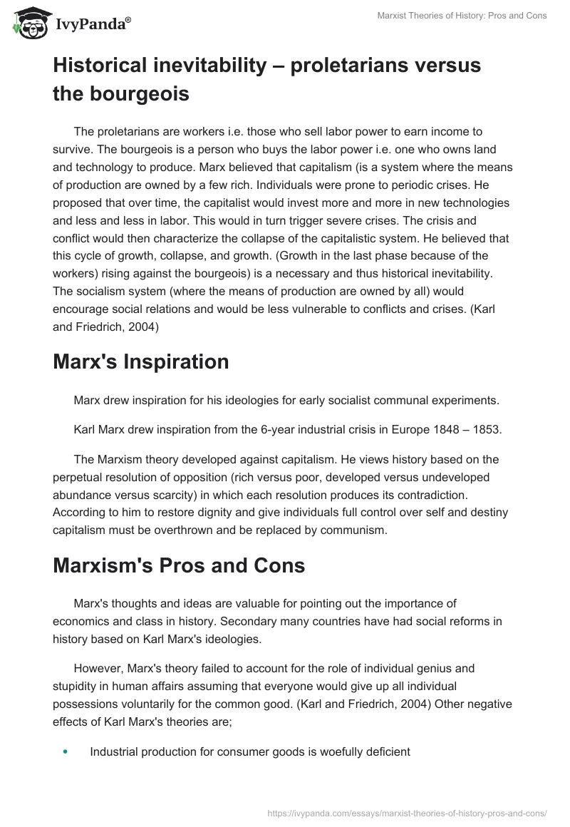 Marxist Theories of History: Pros and Cons. Page 3