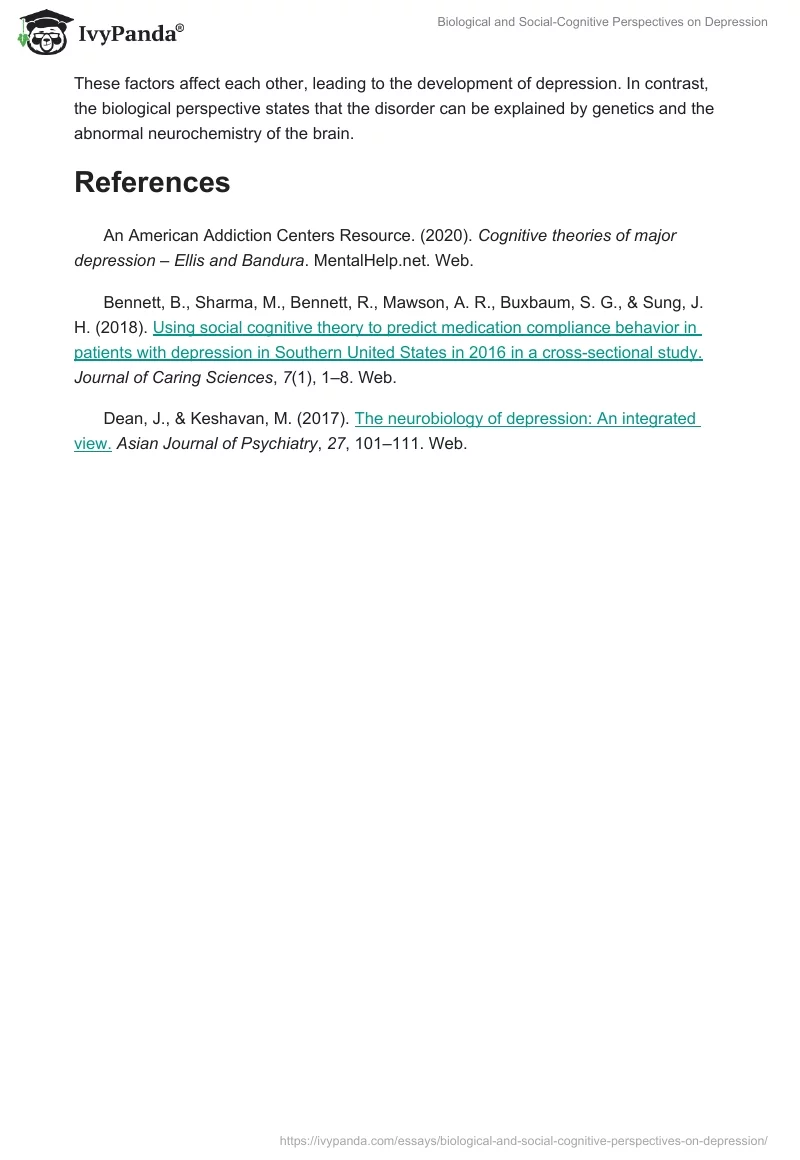 Biological and Social-Cognitive Perspectives on Depression. Page 2