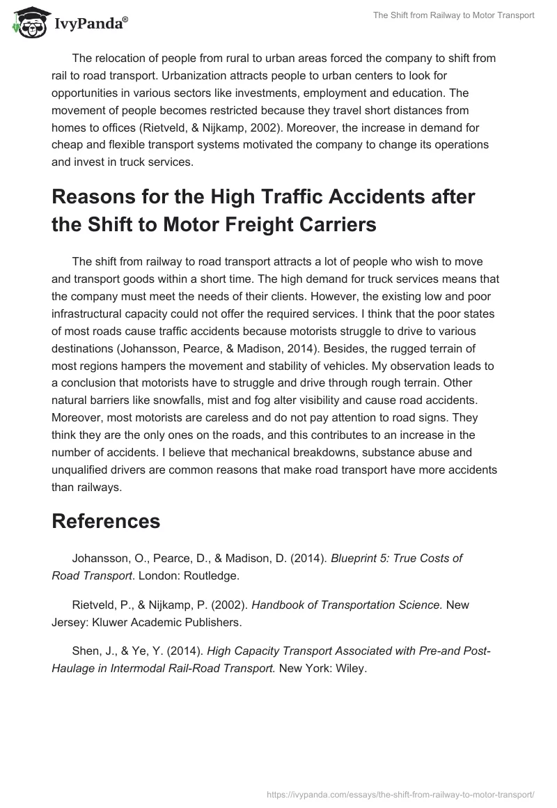 The Shift from Railway to Motor Transport. Page 2