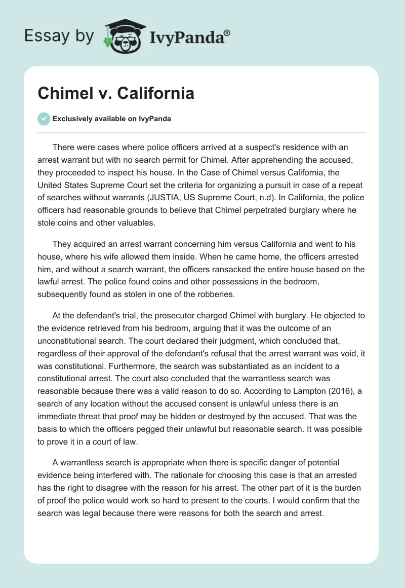 Chimel v. California. Page 1