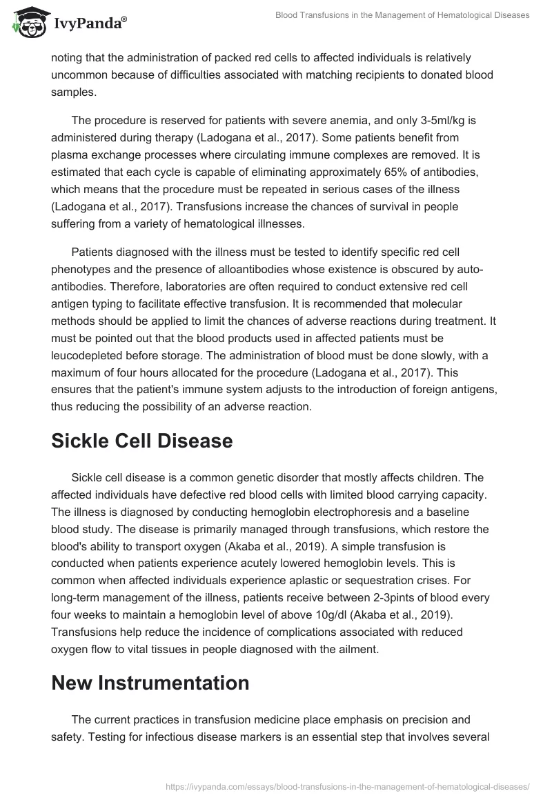 Blood Transfusions in the Management of Hematological Diseases. Page 2