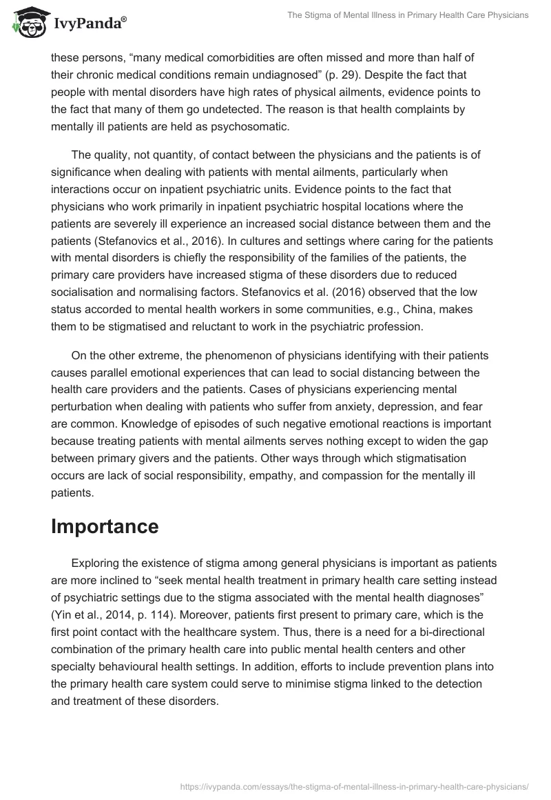 The Stigma of Mental Illness in Primary Health Care Physicians. Page 4